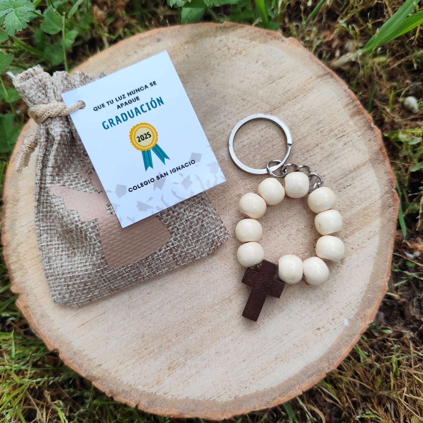 Denario + bolsa estampada + etiqueta