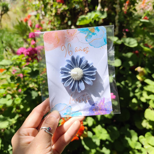 Vela de soja Flor + tarjeta