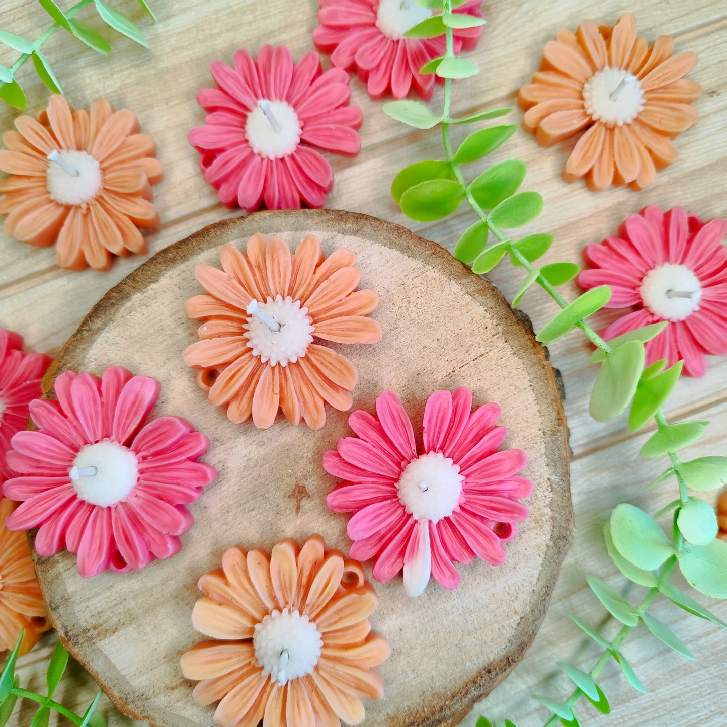 Flor | vela de soja + bolsa organza + etiqueta