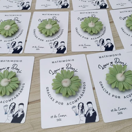 Flor | vela de soja + tarjeta