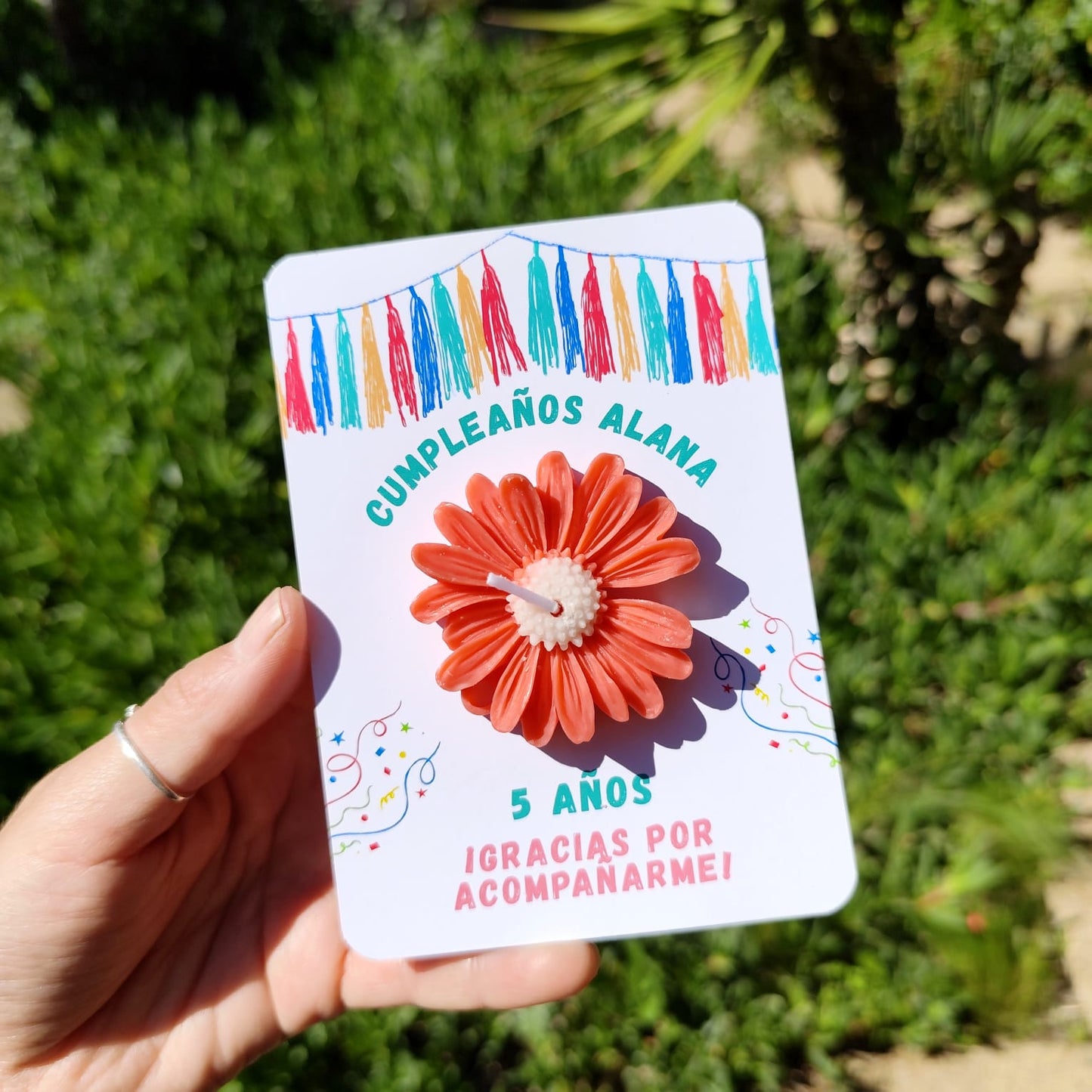 Vela de soja Flor + tarjeta