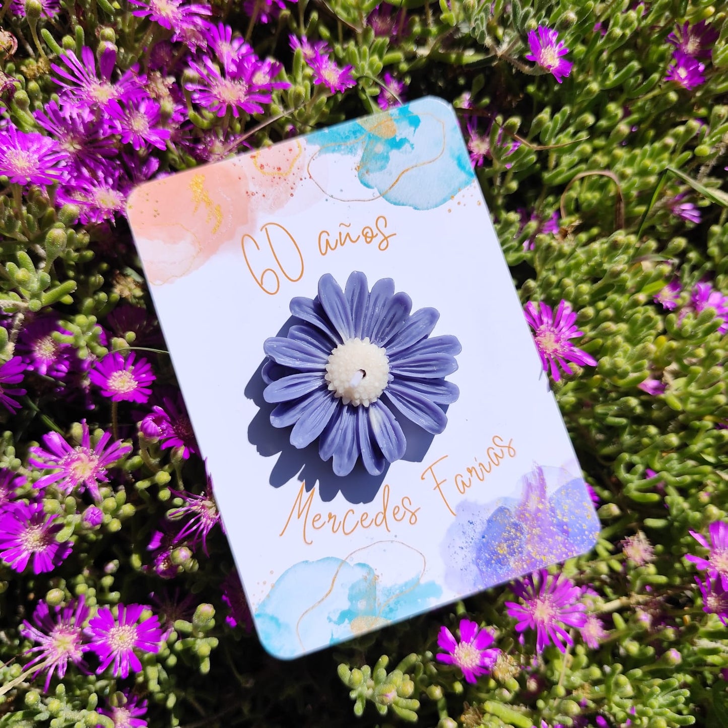 Vela de soja Flor + tarjeta