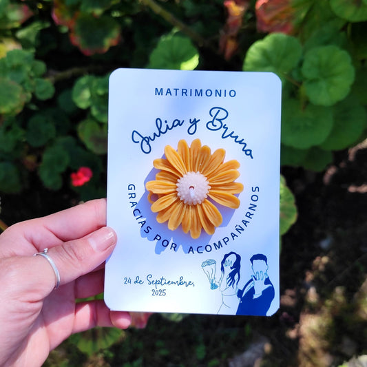 Flor | vela de soja + tarjeta