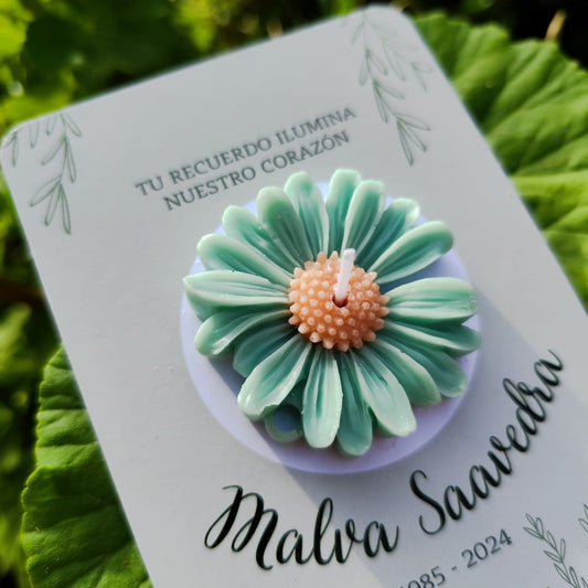 Flor | vela de soja + tarjeta