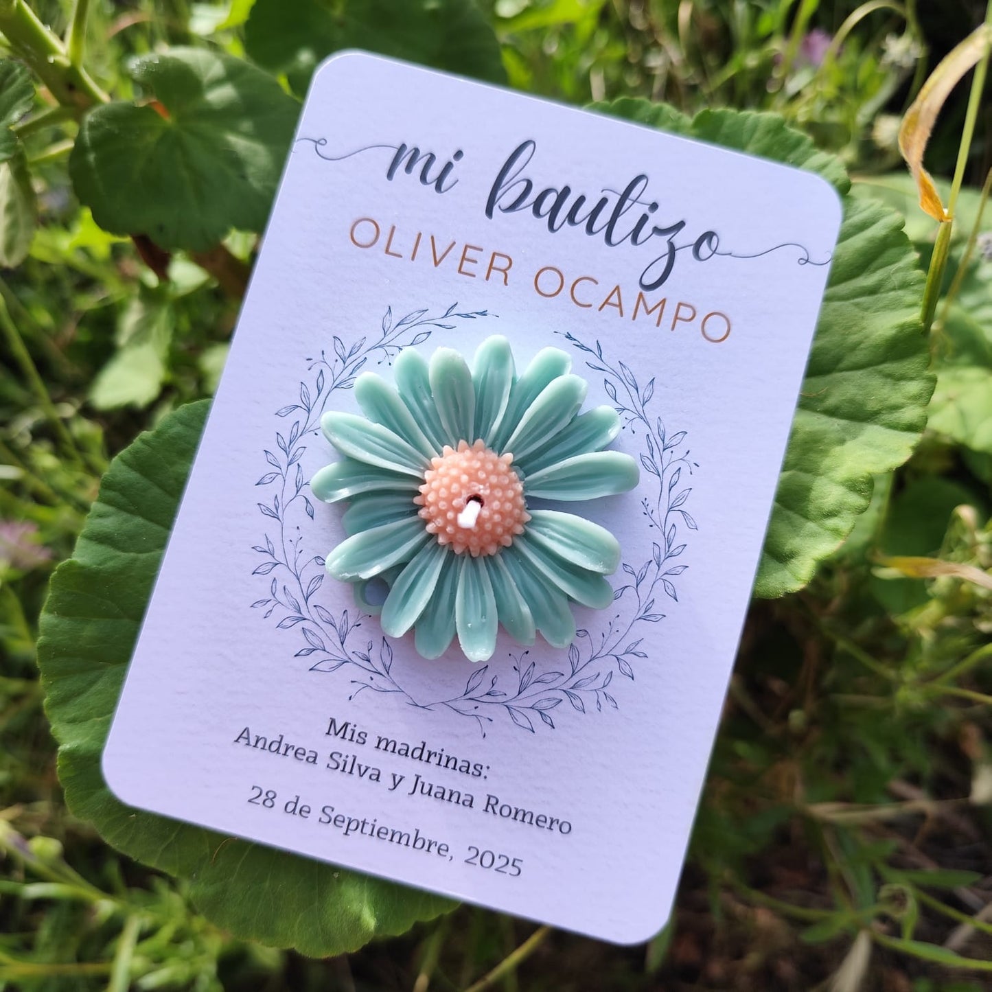 Flor | vela de soja + tarjeta