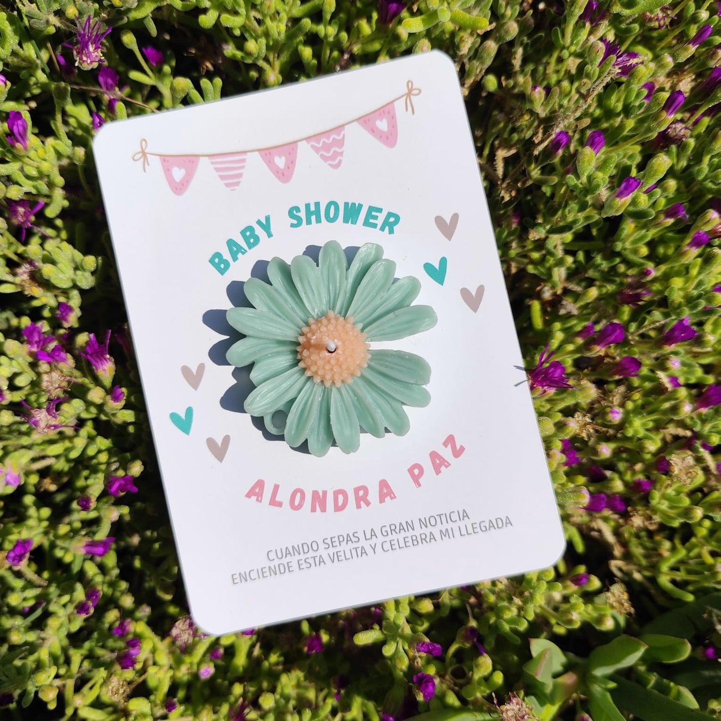 Flor | vela de soja + tarjeta