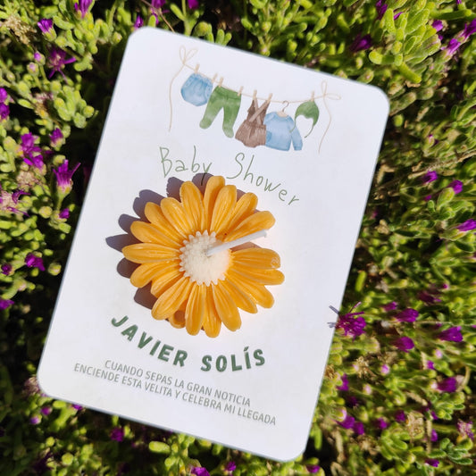 Flor | vela de soja + tarjeta