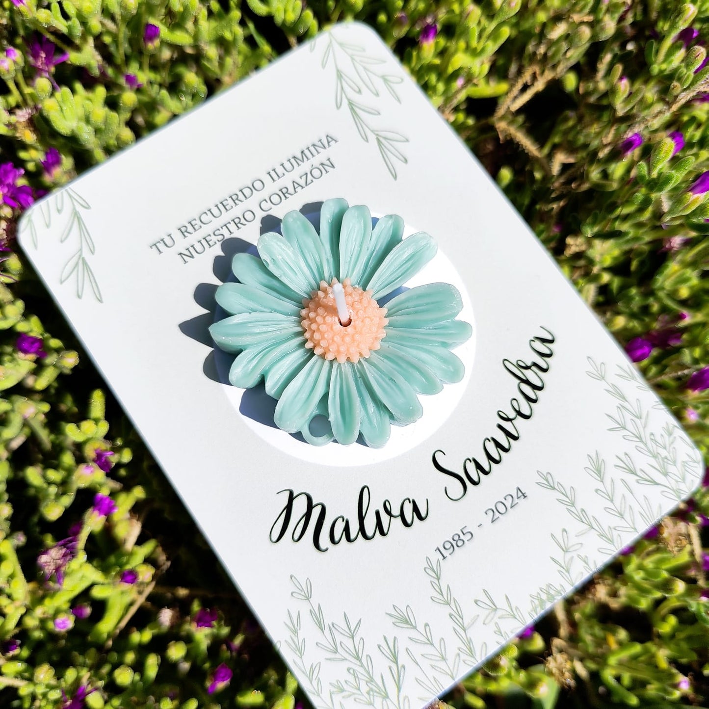 Flor | vela de soja + tarjeta