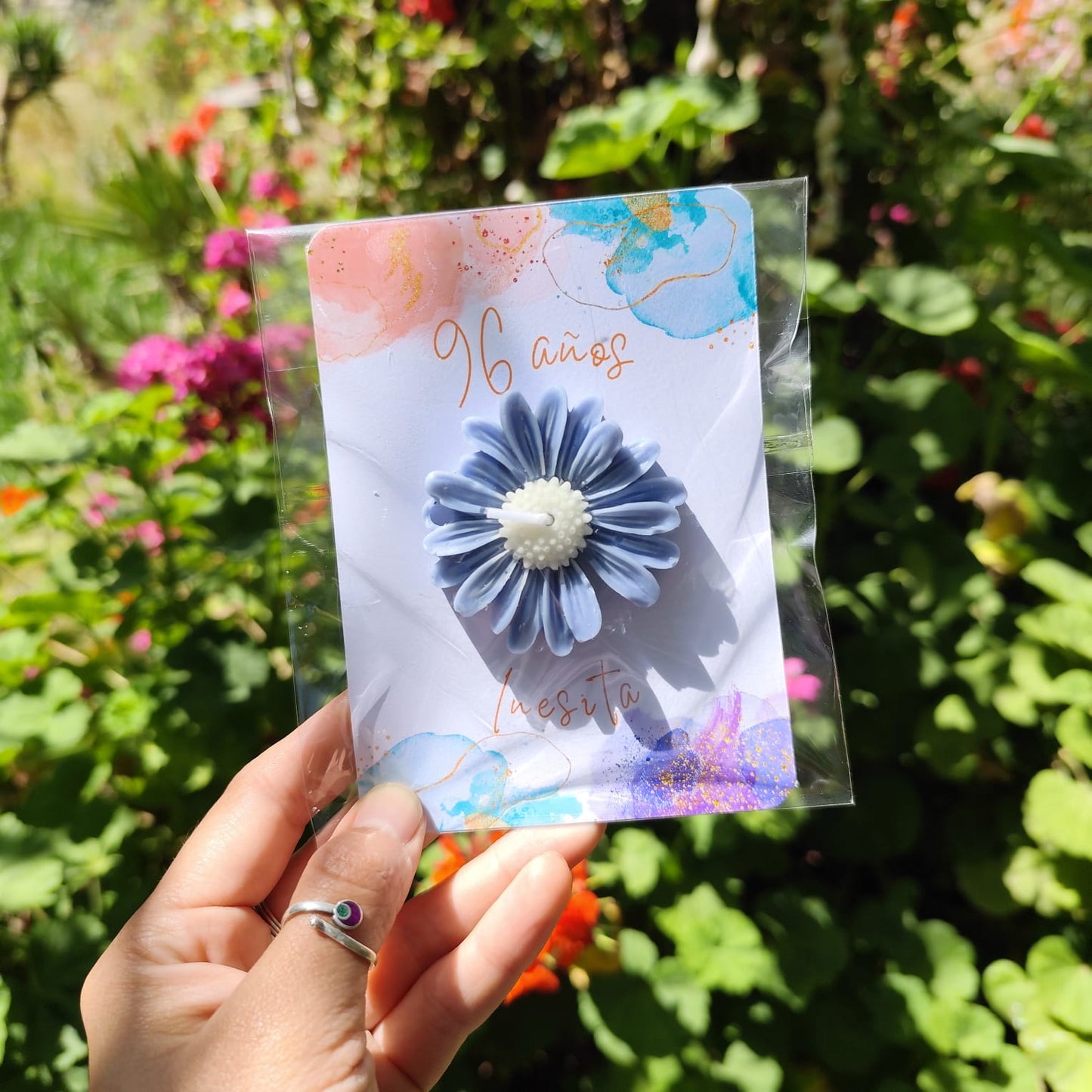 Vela de soja Flor + tarjeta