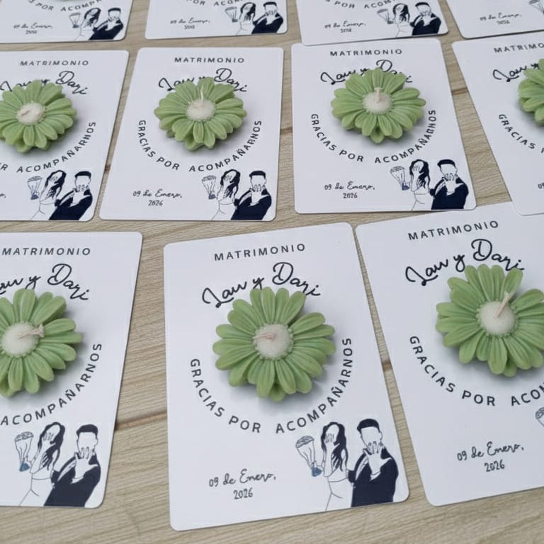 Flor | vela de soja + tarjeta